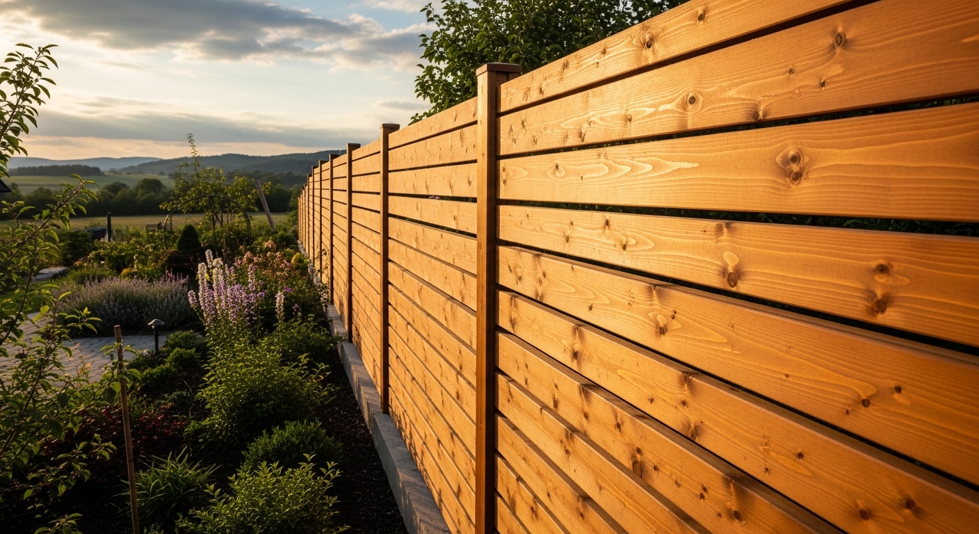 Dřevěná terasa ošetřená tlakovou impregnací a lazurou v hnědém odstínu